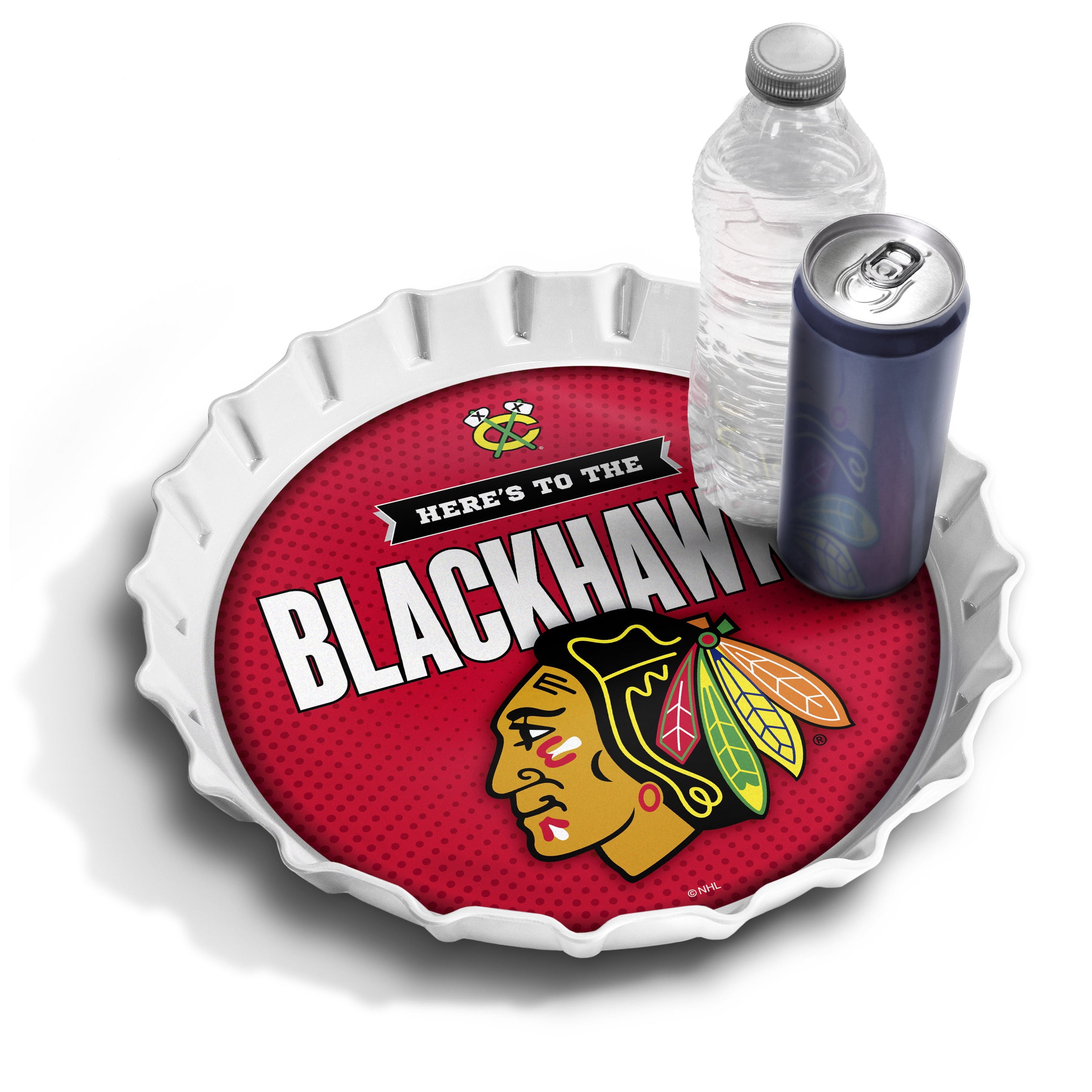 YouTheFan NHL Chicago Blackhawks Bottle Cap Serving Tray
