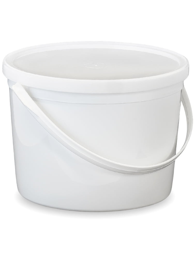 2 x 20 Litre Black Pastic Buckets With Air Tight LIds and Handles 
