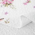 thumbnail image 5 of Erosebridal Graceful Bird Animals Bed Spread Queen,Transitional Flower Queen Coverlet Set,White Pink,3-Piece,1 Quilt and 2 Pillowcases, 5 of 7