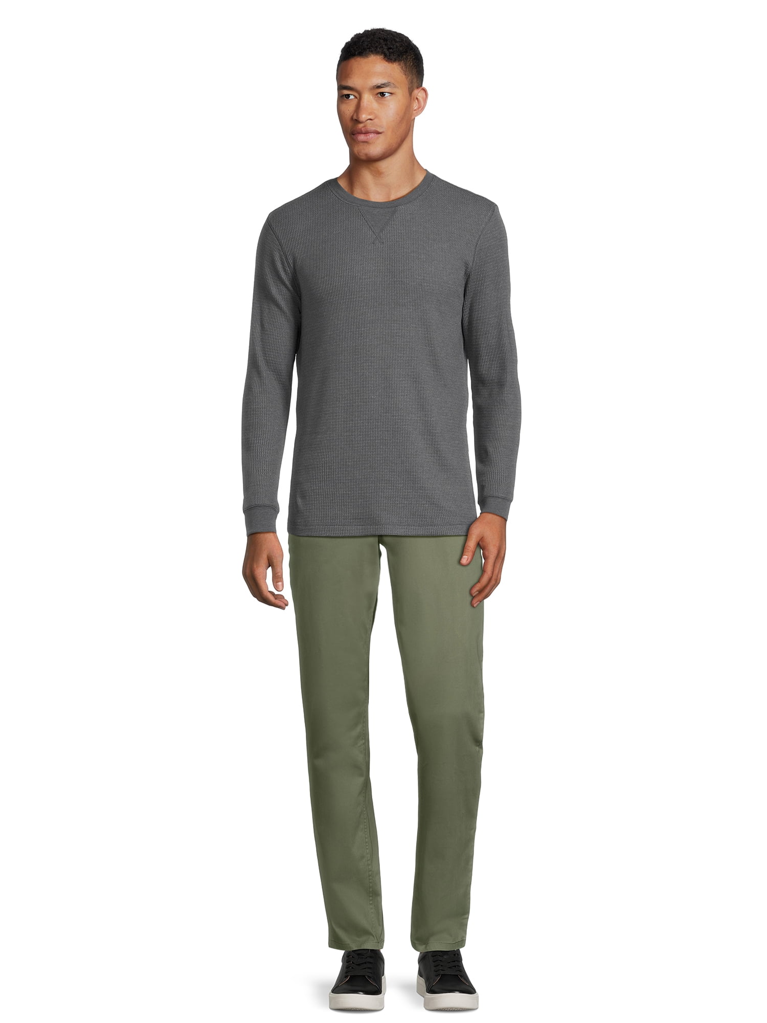George Men's Long Sleeve Henley Shirt and Thermal Crewneck Tee, 2-Piece, Sizes XS-5XL