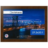 ArtToFrames 27.2x20.1 Inch - 69x51 CM Brown Puzzle Frame for 631 piece Puzzles.1.75 Inch Custom Wood Puzzle Frames, Brown - Comes with Economy Acrylic