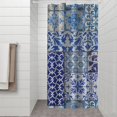 thumbnail image 2 of Blue Ethnic Floral Patchwork Pattern Shower Curtain 36"x72" ,Bathroom Decorative Shower Curtains Set with 12 Hooks,Modern Waterproof Washable Shower Curtain, 2 of 6