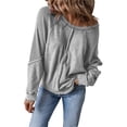 thumbnail image 3 of Zysthvn Fall Womens Sweatshirts Pullover Loose Fit Casual Long Sleeve Crewneck Solid Sweatshirts for Women Soft Tops, 3 of 6
