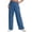 Blue(NEW&HOT), variant on No Boundarie Womens High Waisted Wide Leg Cargo Pants with Pockets Stretch Elastic Waist Loose Fit Casual Summer Pull On Pants Wine Size L