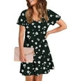 thumbnail image 7 of Hvot&aat Womens Summer Dress Floral Print Casual Short Sleeve Dress with Pockets A-Line Swing Dress for Beach or Daily Wear, 7 of 7