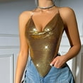 thumbnail image 3 of Mittory Women Sequin Crop Tank Tops Sexy Deep V Backless Halter Body Chain Cami Tops Shiny Camisole for Party Night Club, 3 of 8