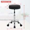 thumbnail image 2 of YRLLENSDAN Rolling Stool，Shop Stools with Wheels Garage Stool Salon Shop Stool Adjustable Stool Tattoo Stool with PU Cushion (Black), 2 of 7