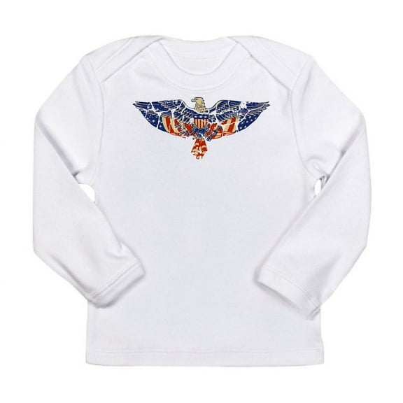 CafePress - Retro Eagle And USA Flag Long Sleeve Infant T Shir - Long Sleeve Infant T-Shirt