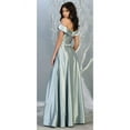 thumbnail image 3 of Women's May Queen A-line Metallic Formal Unique Dress Dusty Blue 8, 3 of 4