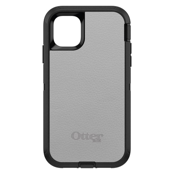 DistinctInk OtterBox Defender Custom Case for Apple iPhone 15 (6.1" Screen) - Printed Faux Leather Image - Slim Profile Design