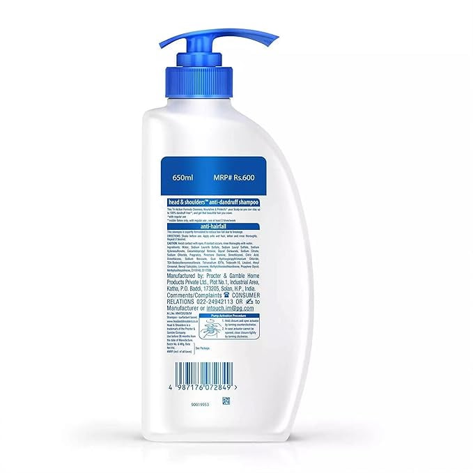 Head & Shoulders Anti-Hairfall Anti-Dandruff Shampoo 650 ml