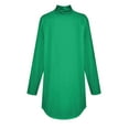 thumbnail image 5 of LISTHA Plus Size Turtlenecks for Women Long Sleeve Shirts Fashion Lightweight Top with Hem Basic Oversized Tshirts Green M, 5 of 5