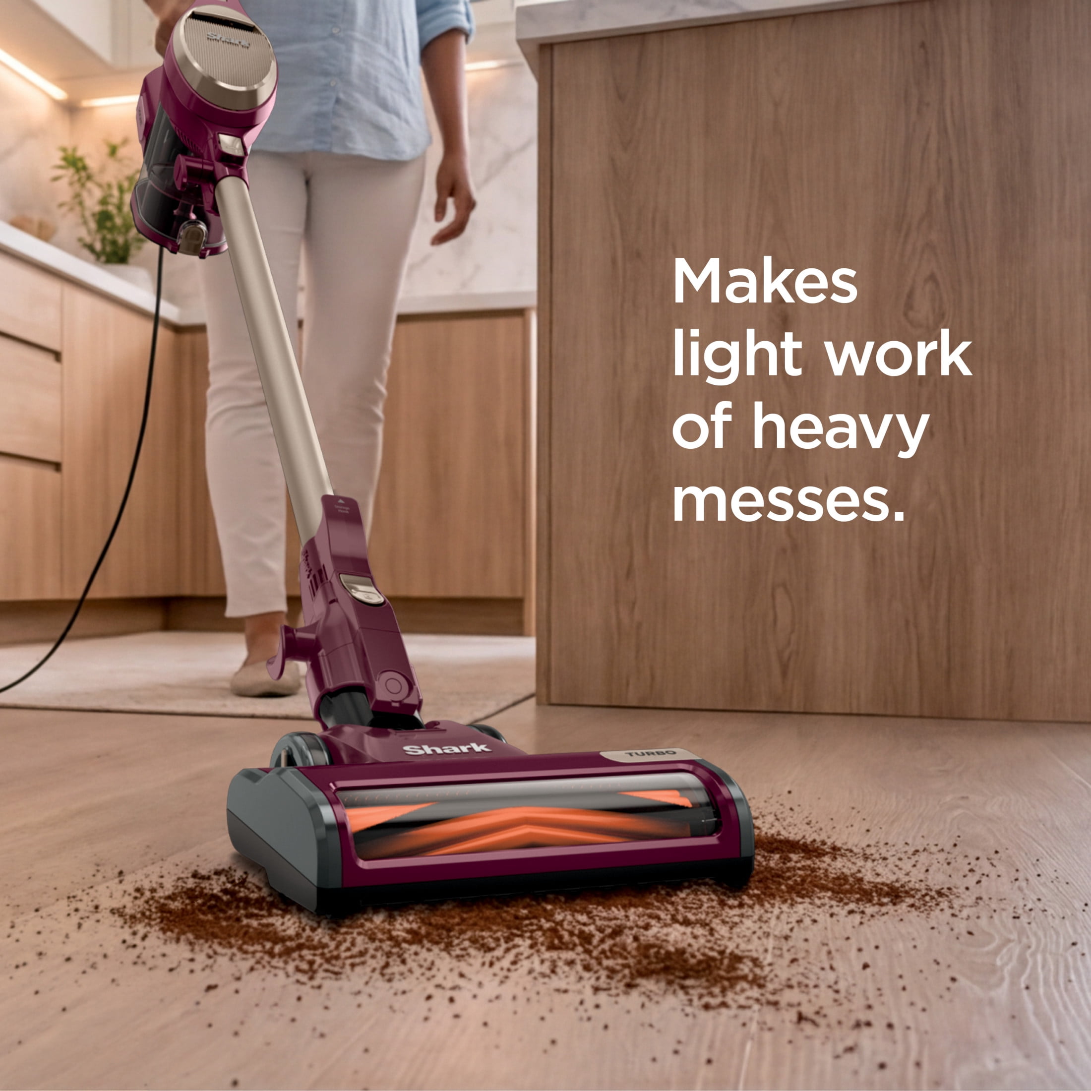Shark Rocket Turbo Corded Stick Vacuum, with Self-Cleaning Brushroll, Powerful Pet Hair Pickup, Handheld Conversion, Swivel Steering, Easy-Empty Dust Cup, TV300 Magenta
