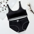 thumbnail image 2 of Wuxian Little Girls Bralette Matching Girls Underwear Set Crop Cami Training Bras For Girls With Fashionable Girls Panties Underwear,Black, 2 of 4
