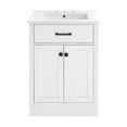 thumbnail image 3 of Burdon 24 in. Brown Bathroom Vanity With White, 3-Hole Ceramic Sink Top, 3 of 8