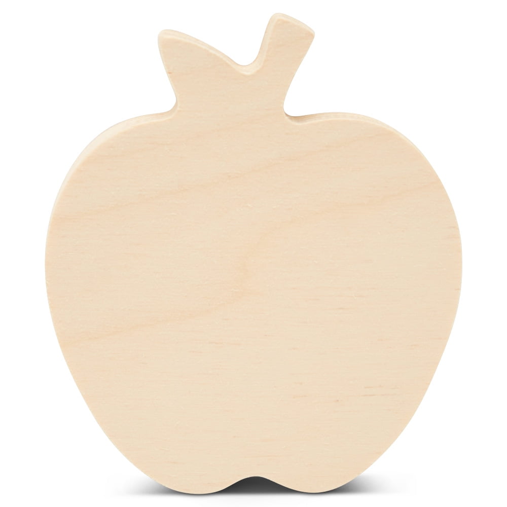 Chunky Wooden Apple Cutouts 4-inch x 3-3/8-inch, Pack of 50 Autumn ...