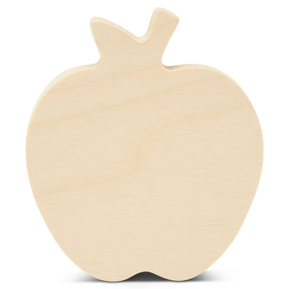 Chunky Wooden Apple Cutouts 4-inch x 3-3/8-inch, Autumn Apples for Crafts, Fall Tray Decor & Classroom Decor, by Woodpeckers