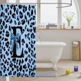 thumbnail image 3 of Manfei Romantic Bowtie Monogram E Shower Curtain 72Wx84L,Leopard Print Bathroom Shower Curtain,Blue, 3 of 5