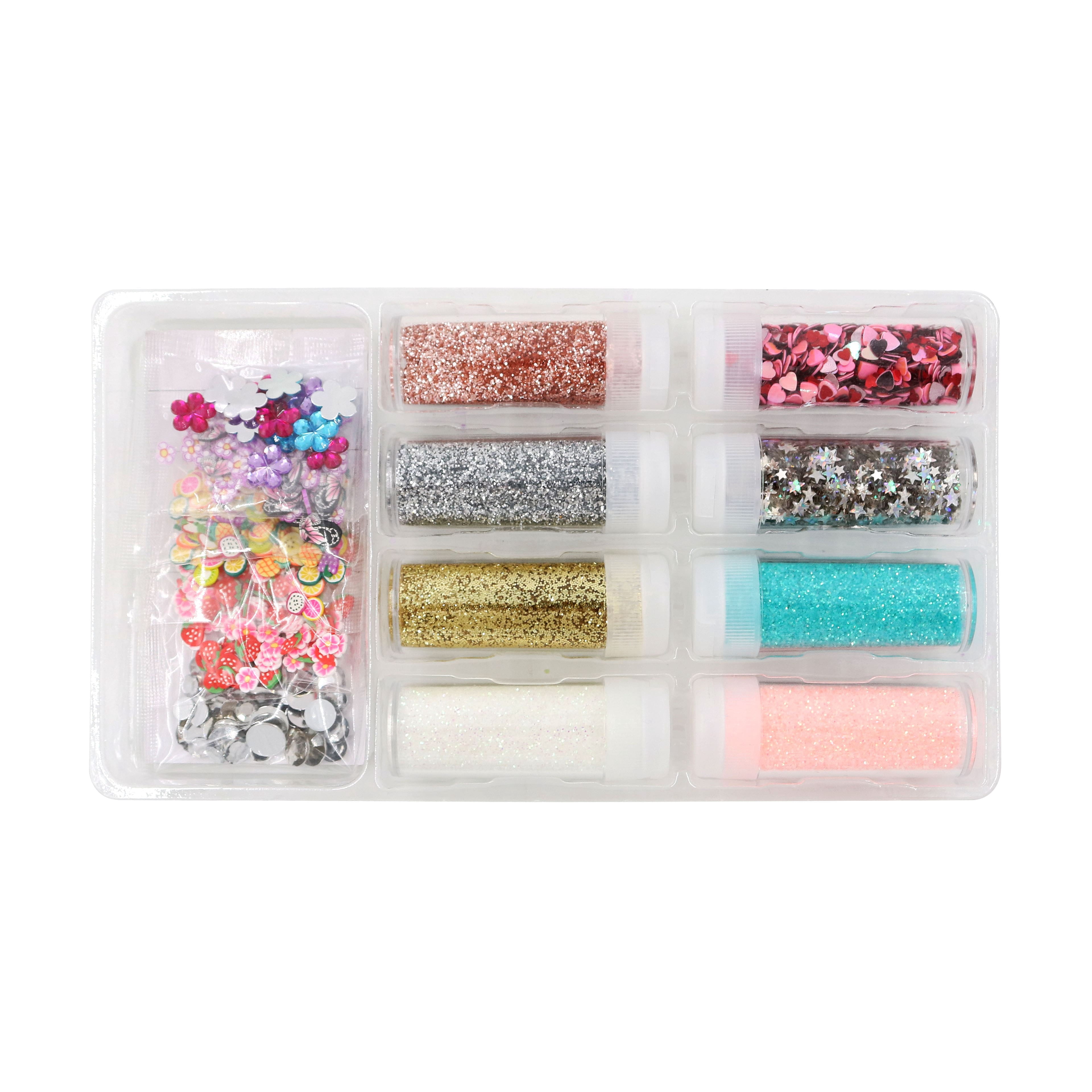 Creatology Glitter and Gem Craft Embellishment Set, Slime and Sculpture Mixed Media Kit, Assorted Colors, 22 Pieces, 1-Pack
