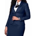 thumbnail image 3 of Womens Fashion Professional Long Sleeve Blazer and Pencil Skirt Suit Set for Office Business XXXL, 3 of 7