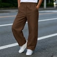 thumbnail image 3 of Bloomae Girls Wide Leg Barrel Pants Lightweight Fall Casual Elastic High Waisted Harem Pants Trendy Pull On Baggy Back to School Uniform Trousers with Pockets, 3 of 10