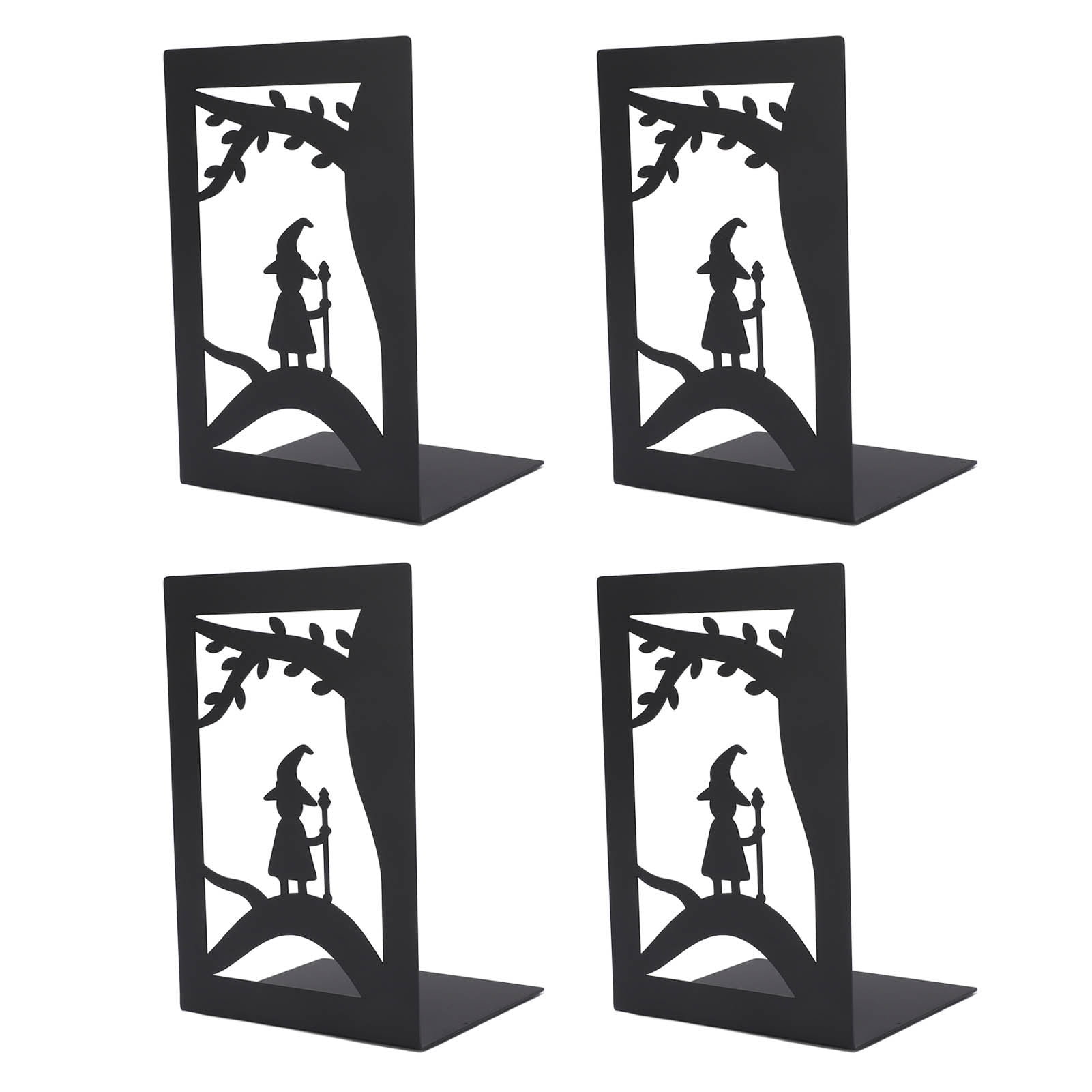 Book Holders, Rugged Construction Heavy Duty Bookends Classic Black Wide Applicability With 4