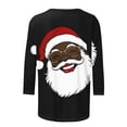 thumbnail image 5 of Jjayotai African American Christmas, African Black Women Xmas T-Shirt Clearance, 3/4 Sleeve Tunic Tops, Plus Size Crewneck Pullover Blouse Multicolor S, 5 of 5