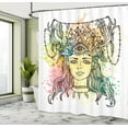 thumbnail image 5 of Ambesonne Occult Shower Curtain, Female Shaman Feathers, 69"Wx84"L, Multicolor, 5 of 5