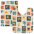 thumbnail image 7 of Yayeee Bath Rugs for Bathroom Floor Set of 2 Non Slip Fluffy Soft Absorbent Mat, Beige Playful Stamp, 7 of 7