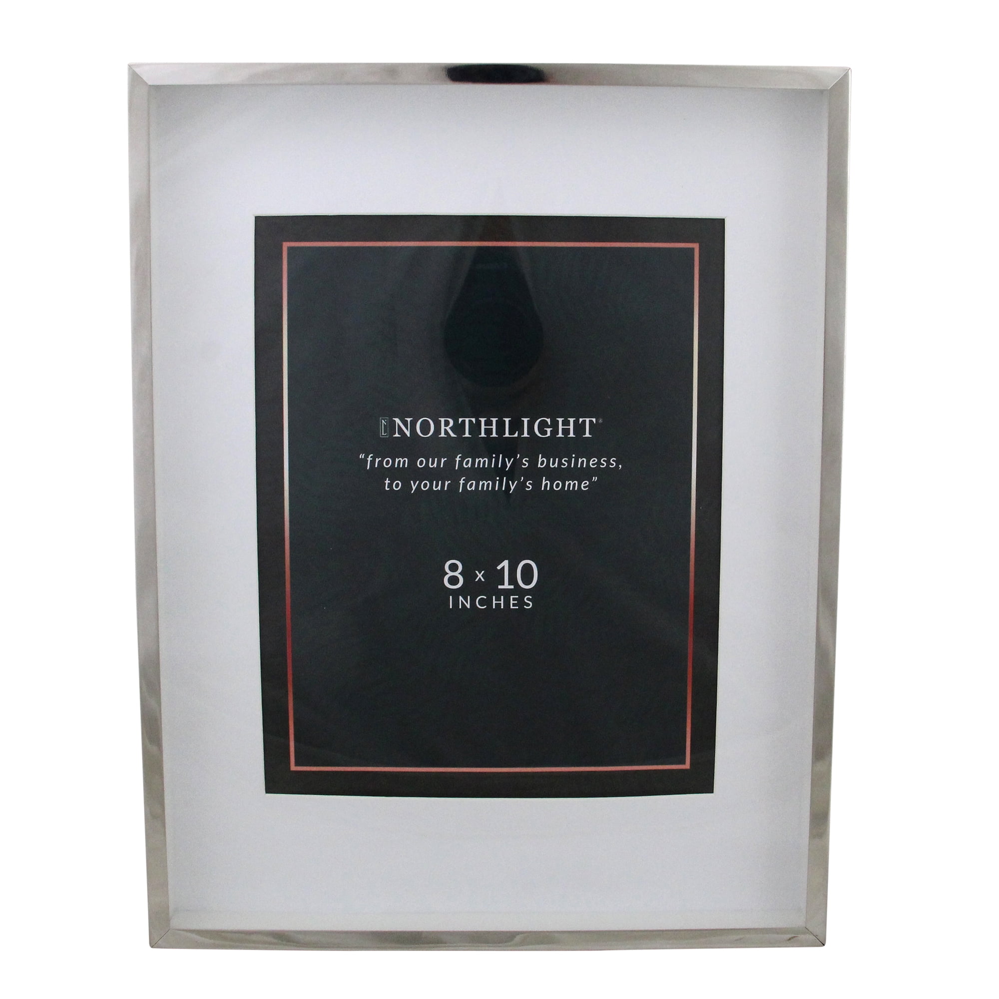 14" Contemporary Rectangular 8" x 10" Photo Picture Frame Silver and