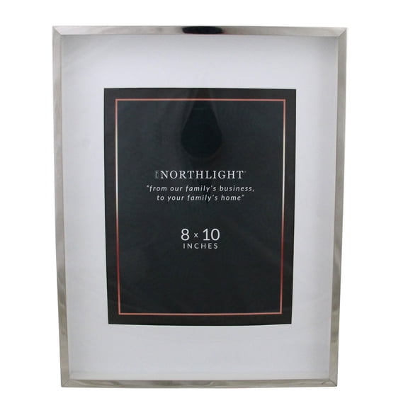 Northlight Rectangular Picture Frame - for a 8" x 10" Photo - 14" - Silver