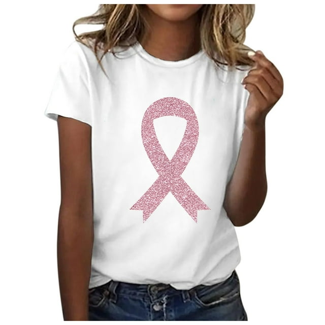 LUOGENLI Chemises pour Femmes Mode Décontractée Imprimé Ruban Promotionnel International Mois T-shirt à Manches Courtes Col Rond T-shirts pour Femmes Tee Graphique Drôle Saint-Patrick Blanc P