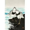 thumbnail image 2 of Koson, Ohara 11x14 Black Ornate Wood Framed with Double Matting Museum Art Print Titled - Large coot sandpipers, 2 of 4
