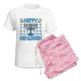 thumbnail image 6 of CafePress - Happy Hanukkah Women's Light Pajamas - Women's Short Sleeve Print T-Shirt and Pants Light Cotton Pajama Set, 6 of 7
