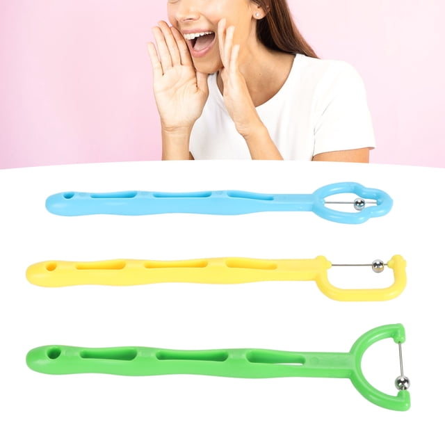 Mouth Tongue Tip Exerciser, Alloy Balls 3 Pieces Easy Grip Improve Flexibility Safe Tongue Tip Exerciser Set for Incomplete Pronunciation for Adult Children