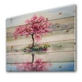 thumbnail image 2 of Designart 'Little Idyllic IsLand With Japanese Cherry Blossom Tree' Farmhouse Print on Natural Pine Wood, 2 of 3