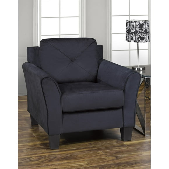 K-Living Samara Microsuede KD Stationary Chair in Midnight Blue