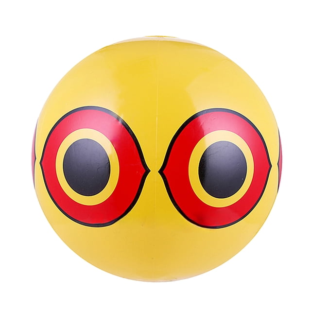 Inflable PVC para Ojos Repelente Pájaros Globo Pelota Playa Granja Huerto Antipájaros (amarillo) (amarillo Con Adhesivo Láser Cordón)