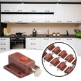 thumbnail image 5 of CHENGSI for Cabinet Push Button Latch Set 10 Pack, Automatic Door Bolt Latches Lock, Spring Loaded Plastic Hardware for Home Improvement, Brown, 5 of 10