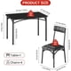 thumbnail image 2 of Kitchen mesa set con sillas: dining mesa set para 4, metal y wood rectangular dining room mesa set con 4 forrado sillas, 5 - piece dining set para small - space apartments (negra), 2 of 7