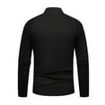 thumbnail image 5 of Miluxas Men's Quarter Zip Pullover Sweater Cable Knit Mock Neck Sweater Classic Casual Sweater Black L(L), 5 of 5