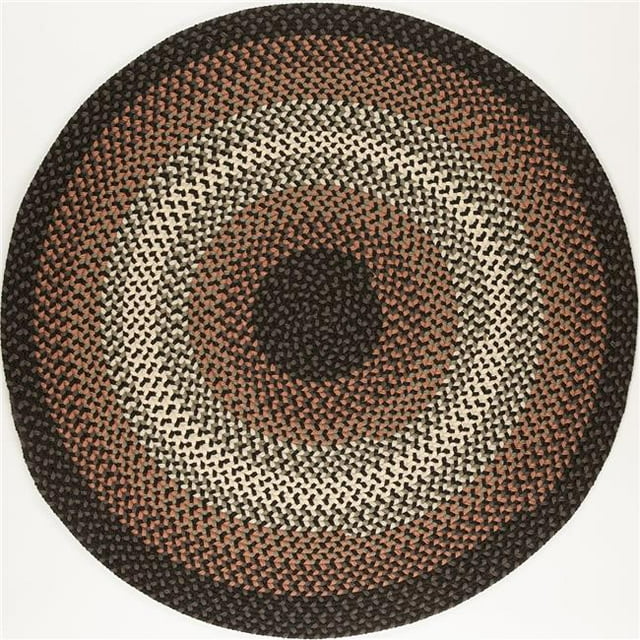 Rhody Rug TR82R048X048 4 ft. Twin River Round Rug, Black & Multi Color