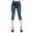 Dark blue, variant on Womens Capri Pants Clearance, Elastic Women's Hollow Out High Waisted Jean Like Pants for Women, Jeans for Women Blue L