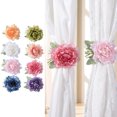 thumbnail image 2 of Pack of 2 Artificial Flower Curtain Holdbacks Clip Window Curtain Rope Tie Drapery Holdback Buckle Wedding Party Decors, 2 of 9