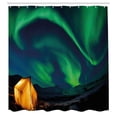 thumbnail image 3 of Ambesonne Green Blue Shower Curtain, Sky Nordic Camping, 69"Wx75"L, Forest Green Yellow, 3 of 5