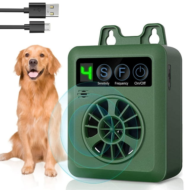 Anti Bark Control Device Stop Dog Barking Deterrent with Adjustable Ultrasonic Level Rechargeable Waterproof Outdoor