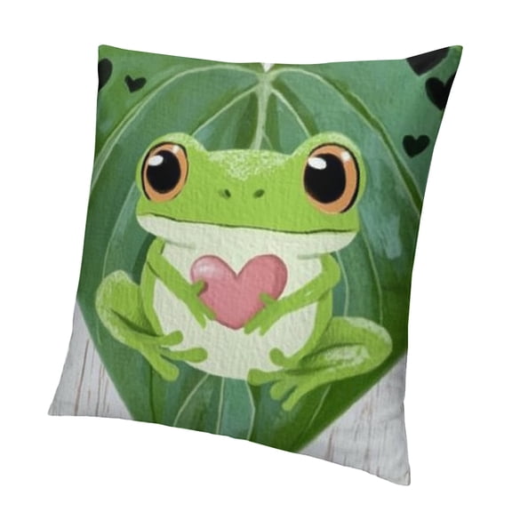 Patifu Just a Girl Who Loves Frogs Throw Pillow Covers  Gifts for Frog Lovers Women Girls, Frog Decor Pillow Cases for Bedroom Living Room, Frog Pillowcases for Couch Bed 12x12in