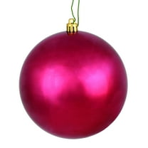 Vickerman 6" Berry Red Shiny Ball Ornament, 4 per Bag