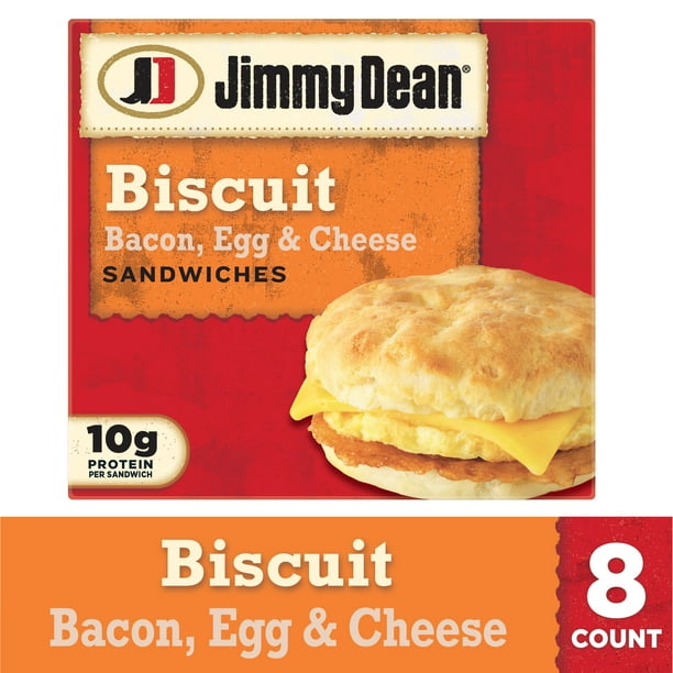 Jimmy Dean® Bacon, Egg & Cheese Biscuit Sandwiches, 8 Count (Frozen ...