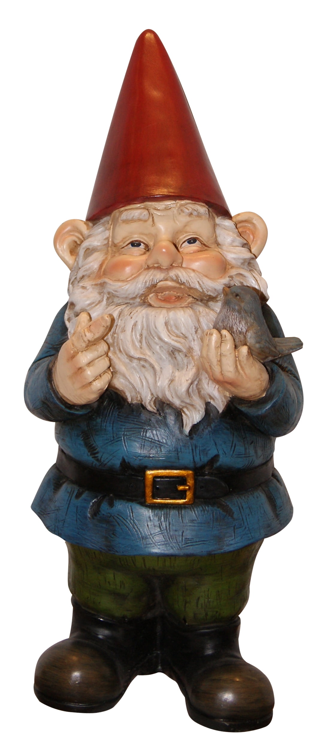 12 Inch Gnome With Bird Statuary by Benzara